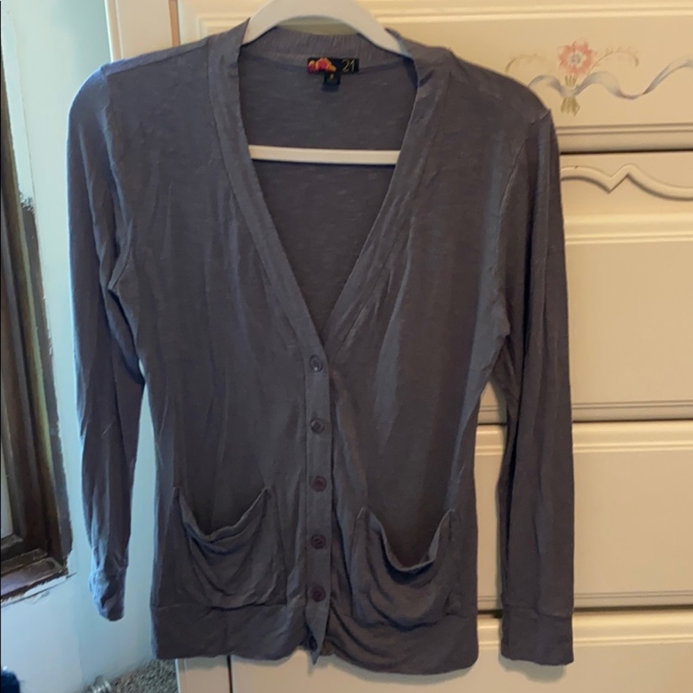 Gray cardigan
